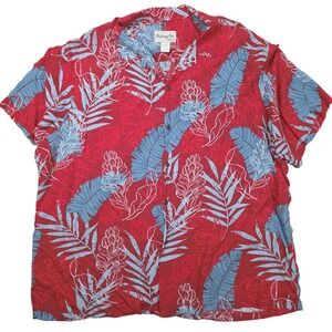 VTG Bishop St Apparel Mens 3XL Tropical Floral Button Hawaiian Shirt Made in USA